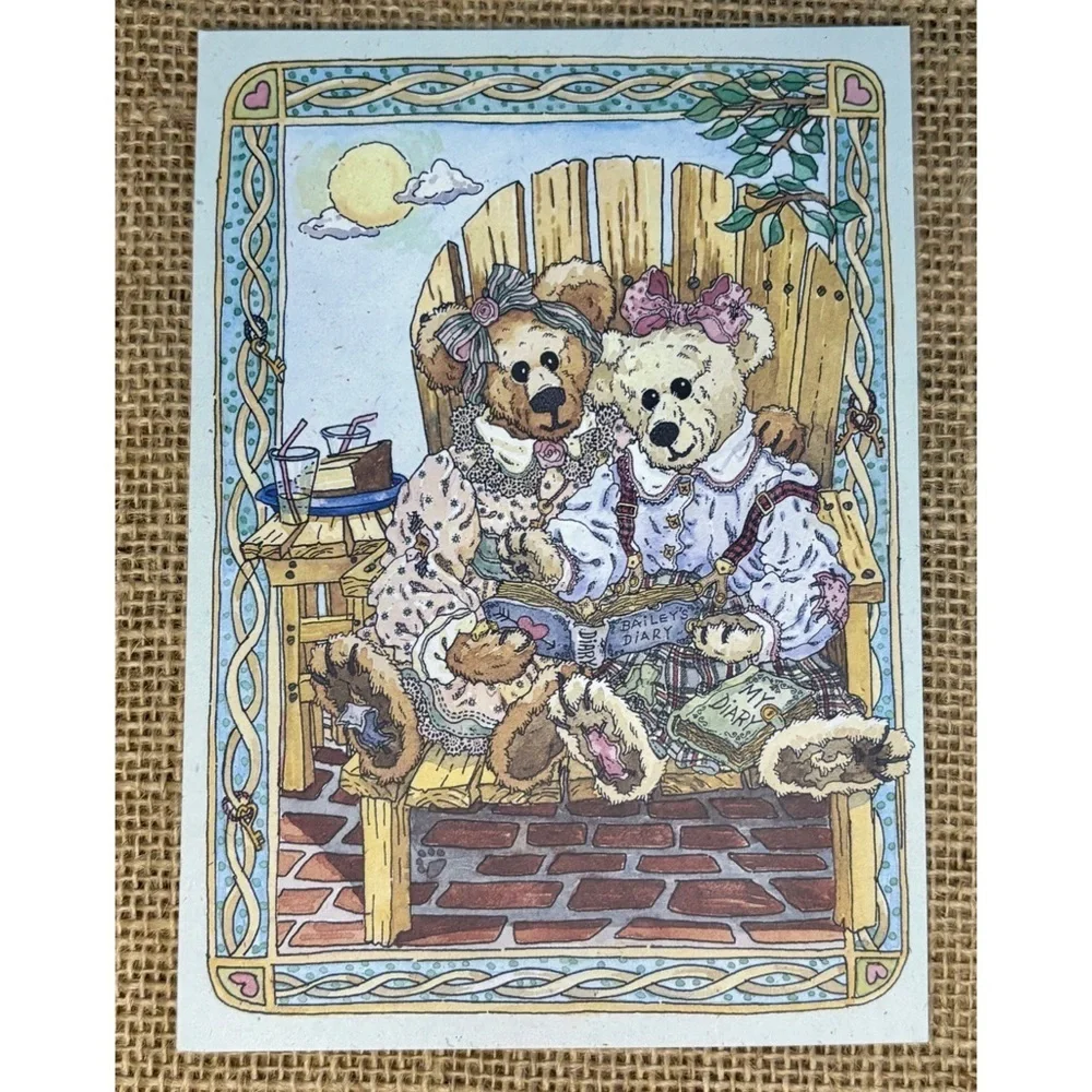 Vintage Boyds Bears Bailey And Becky The Diary Friendship All Occasion Card
